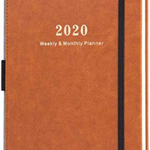 2020 Planner – Weekly & Monthly Planner with Calendar Stickers, 5.75\” X 8.25\”, A5 Premium Thicker Paper with Pen Holder, Inner Pocket and 88 Notes Pages